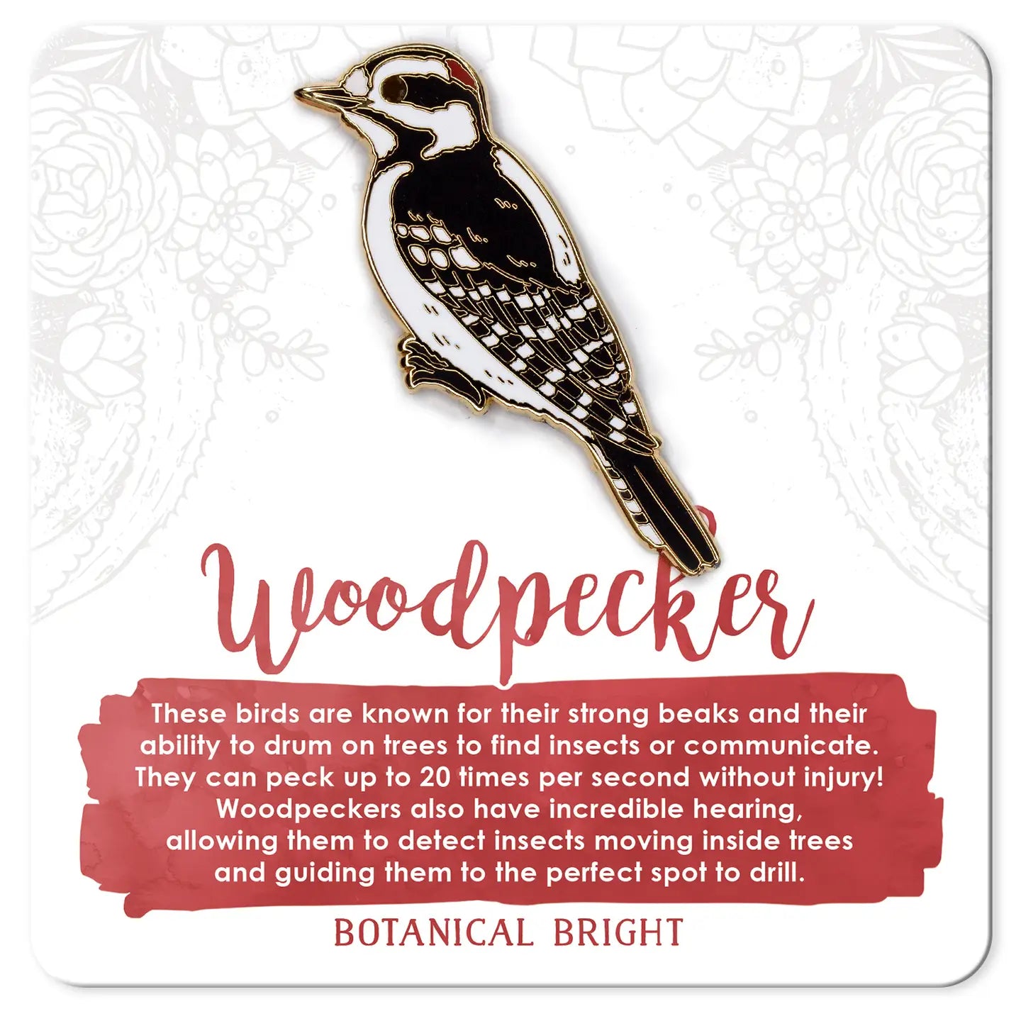 Woodpecker Enamel Pin