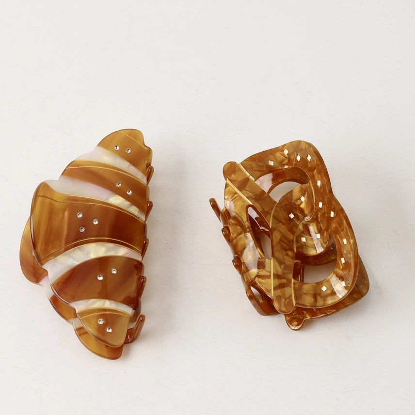 Croissant & Pretzel Hair Clips