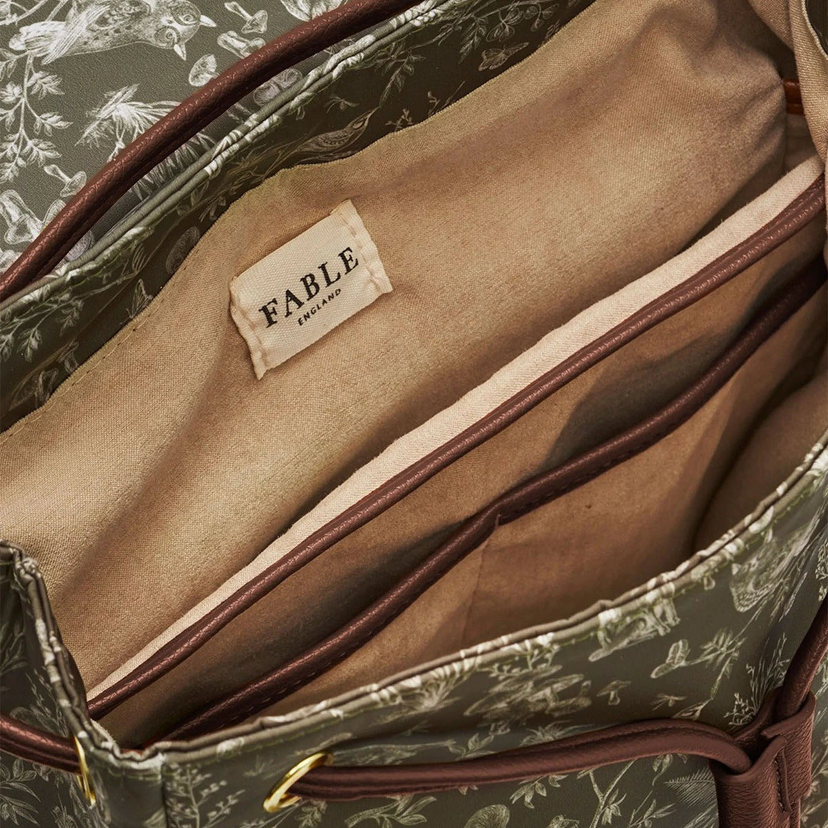 Green Nature Print Backpack | Fable England
