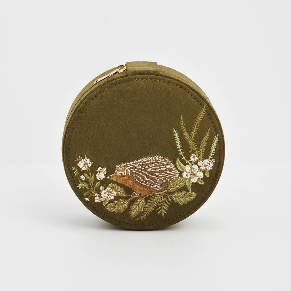 Hedgehog Embroidered Jewellery Box