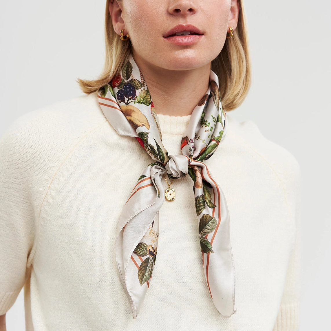 Ivory Silk Mushroom Scarf