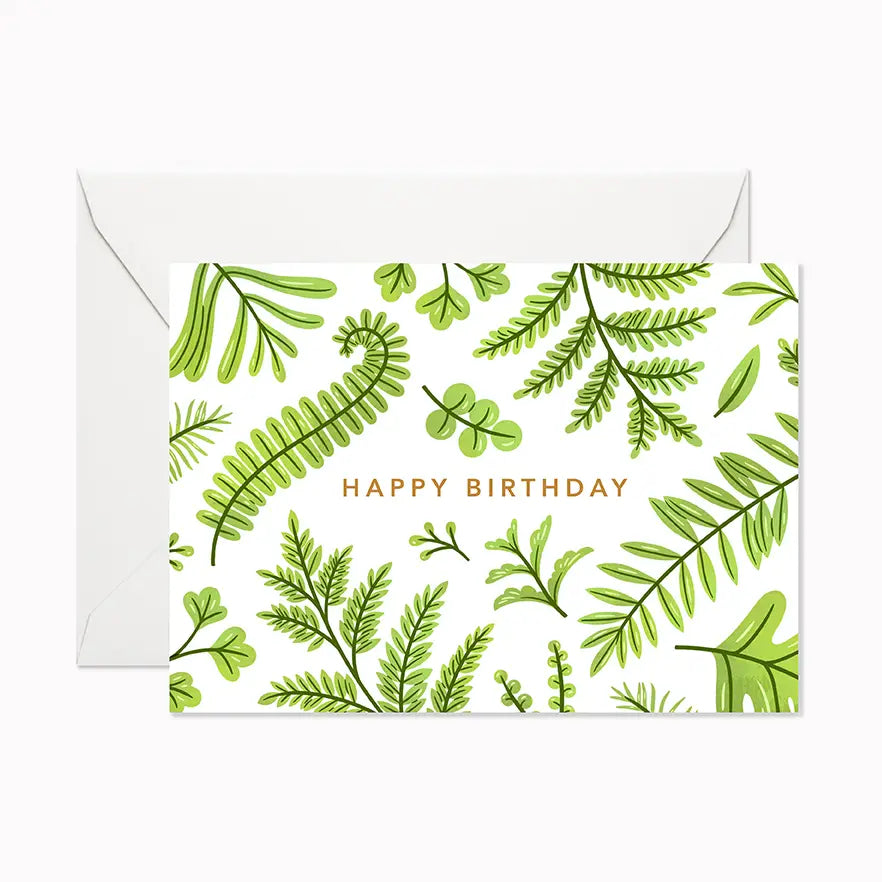 Happy Birthday Ferns Greeting Card