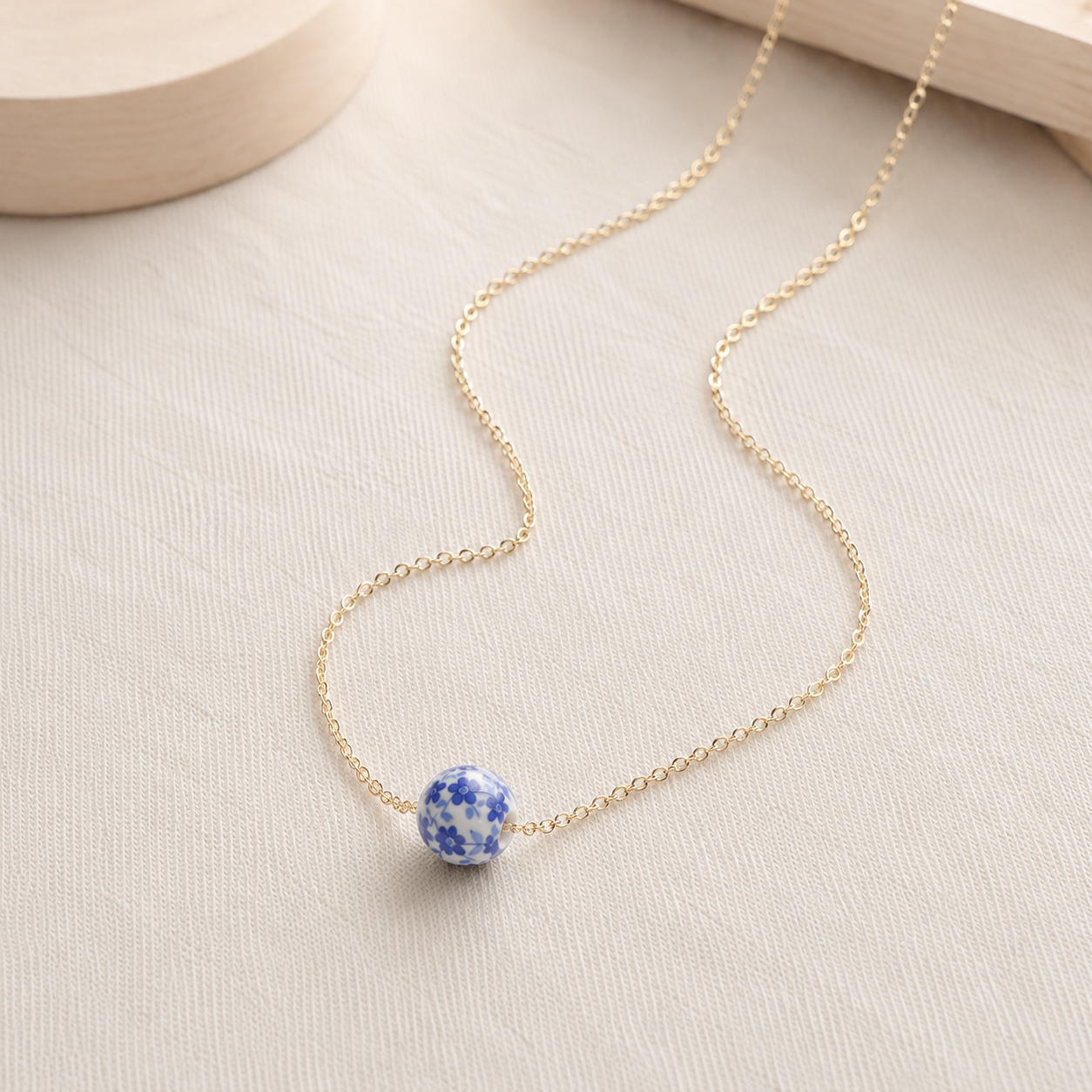 Delft Blue Bead Necklace