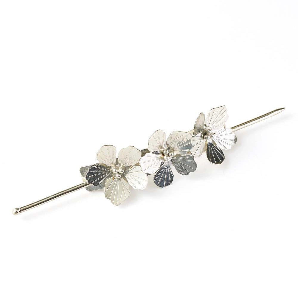 Silver Floral Hair Slide