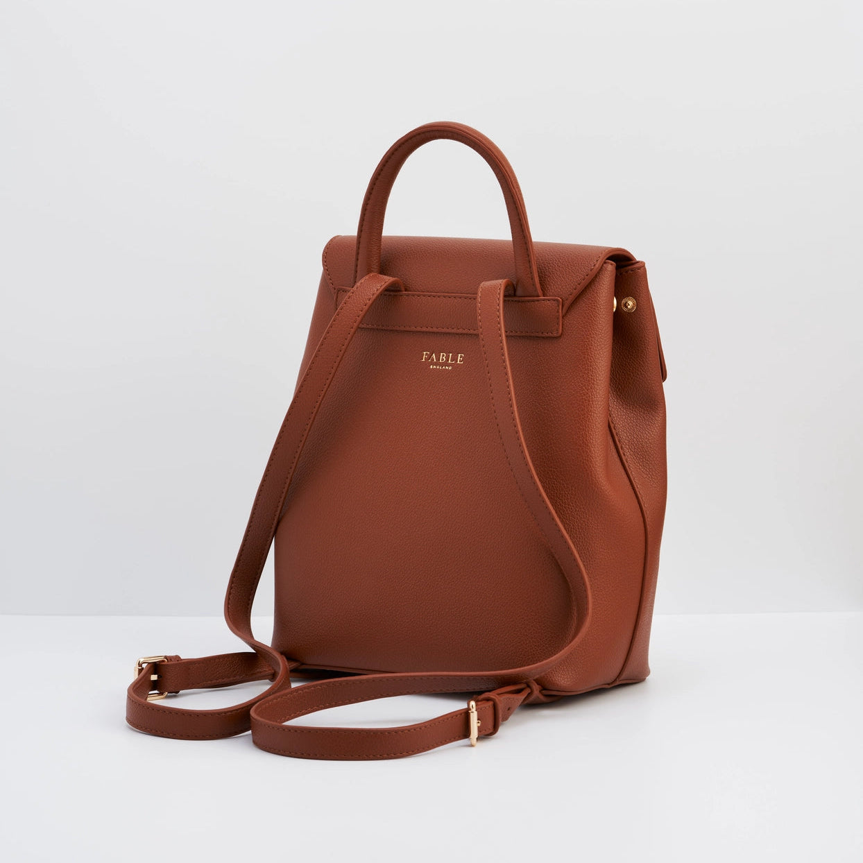 Tan Vegan Leather Backpack | Fable England