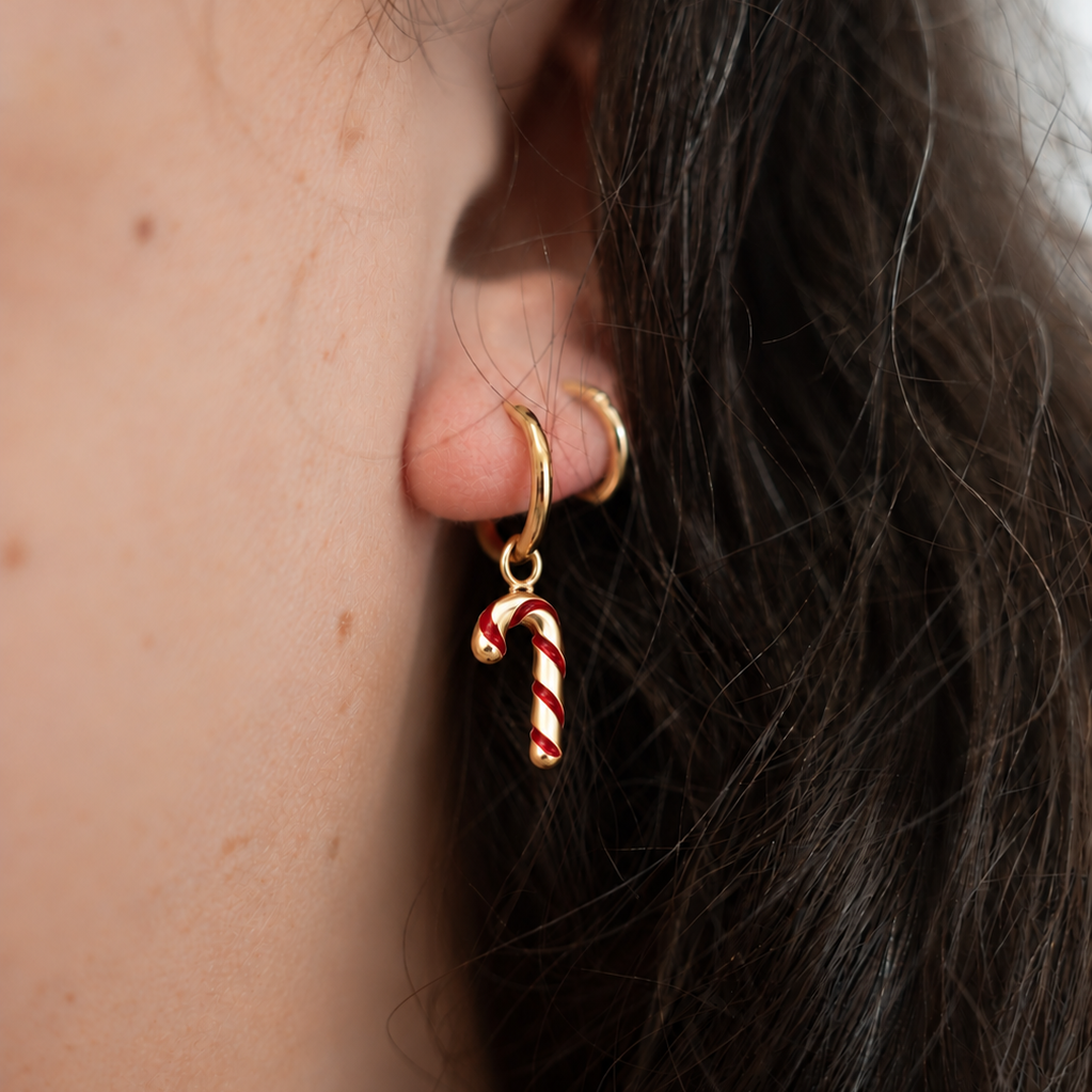 Candy Cane Hoop Earrings