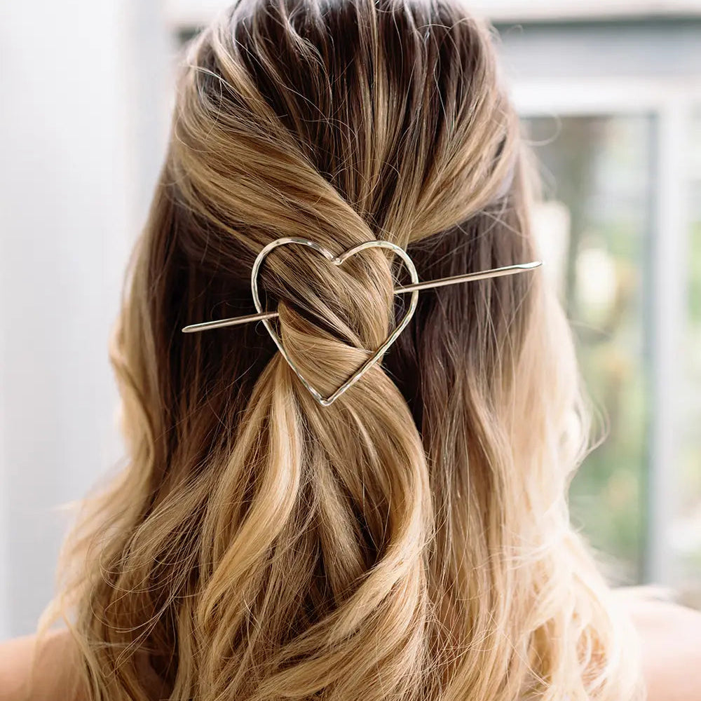 Silver Heart Hair Slide