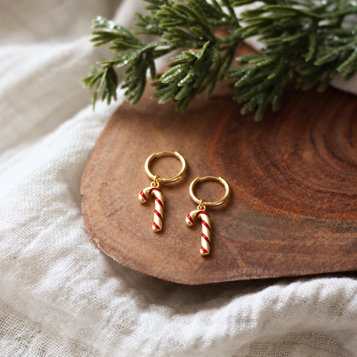 Candy Cane Hoop Earrings