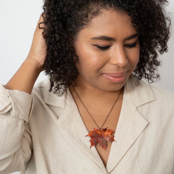 Genuine Red Maple Leaf Necklace