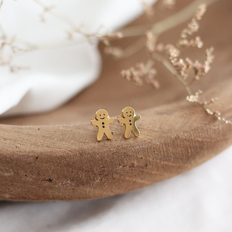 Mini Gingerbread Man Earrings