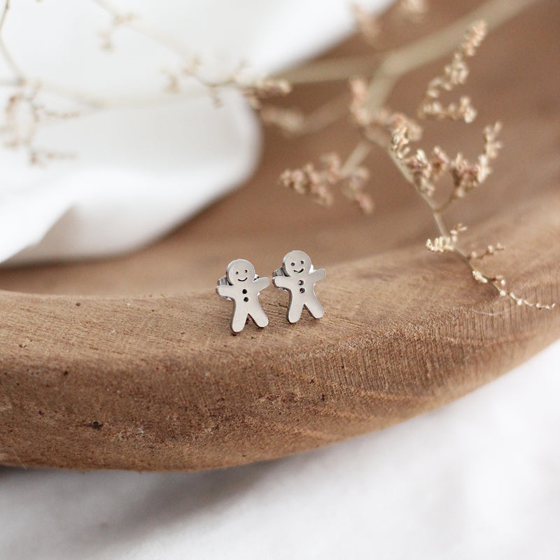 Mini Gingerbread Man Earrings