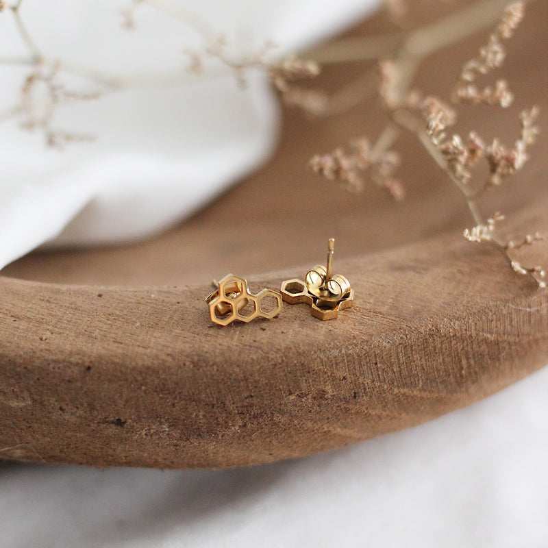 Mini Honeycomb Earrings