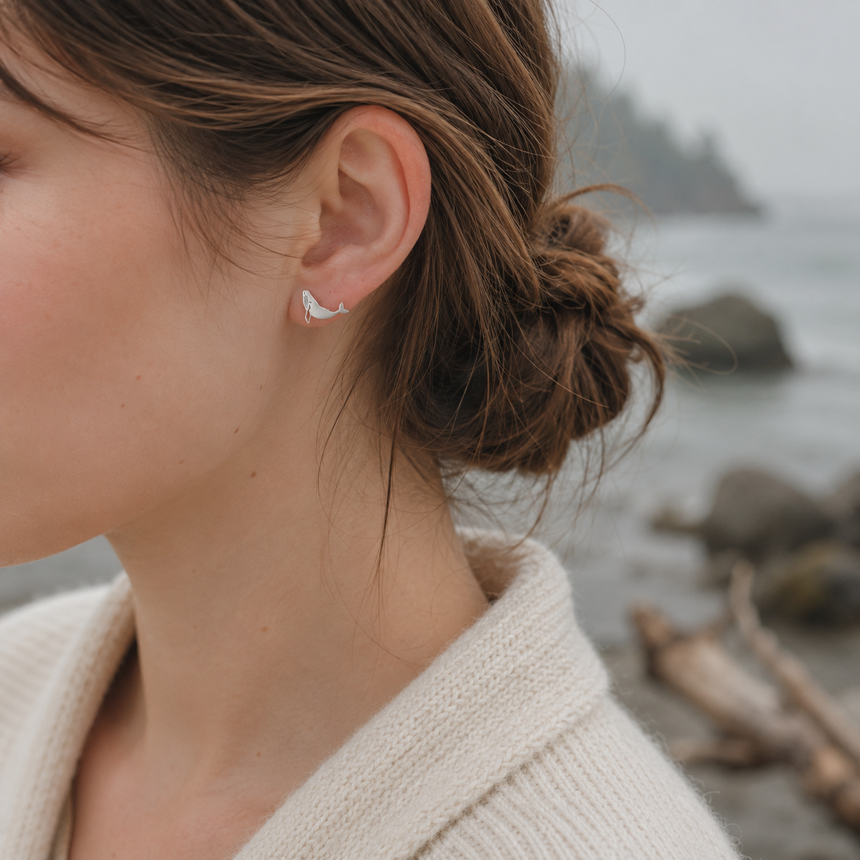 Mini Whale Earrings