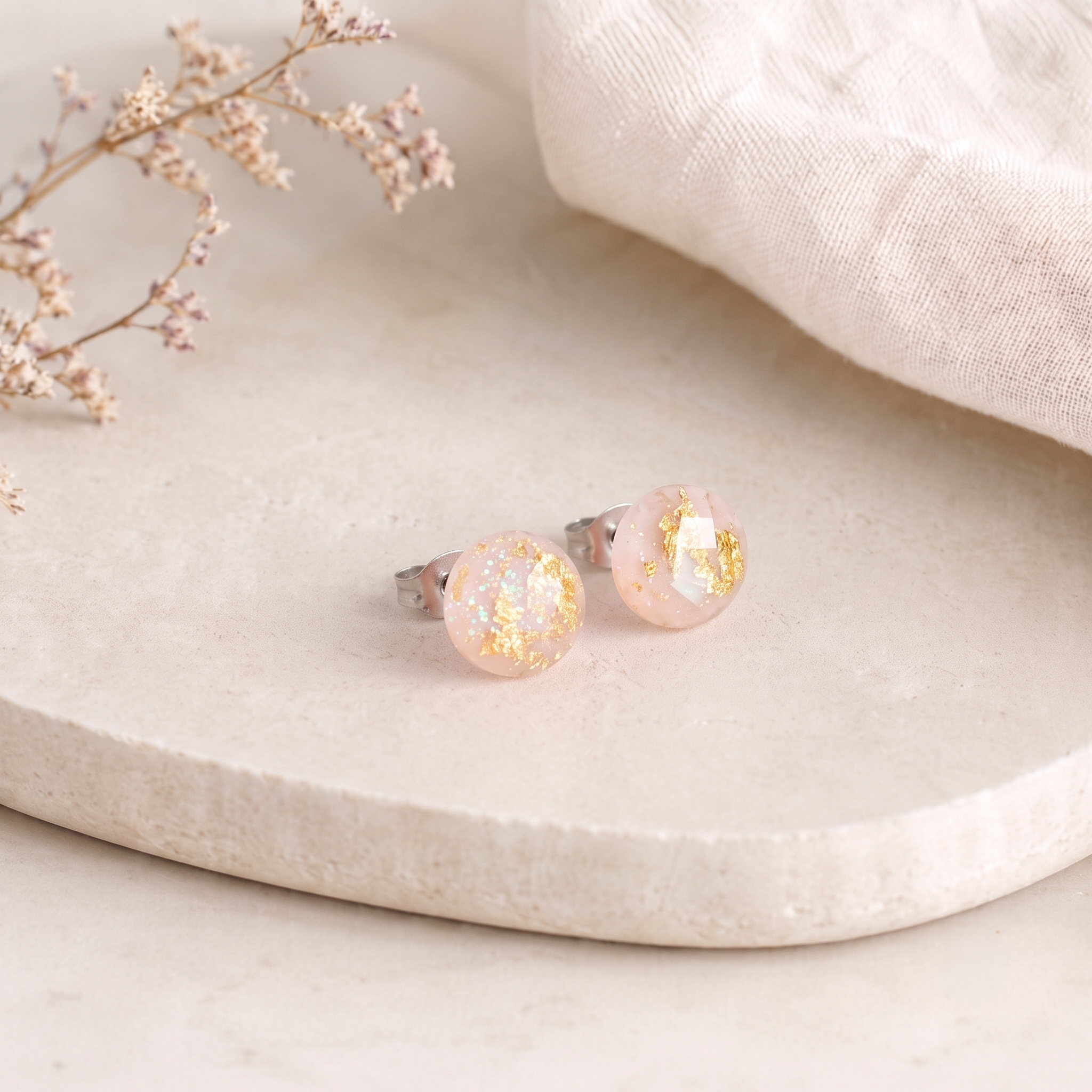 Pink & Gold Earrings