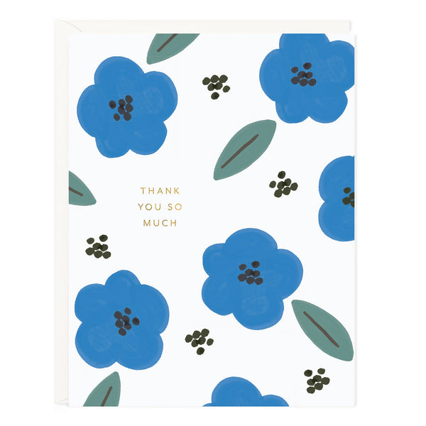 Thank You Blue Florals Card