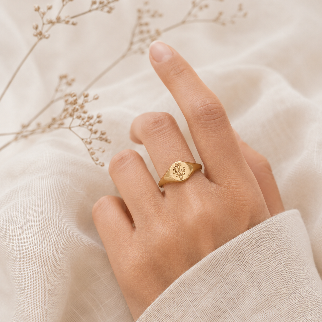Wildflower Signet Ring
