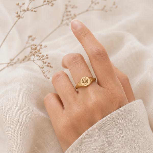 Wildflower Signet Ring