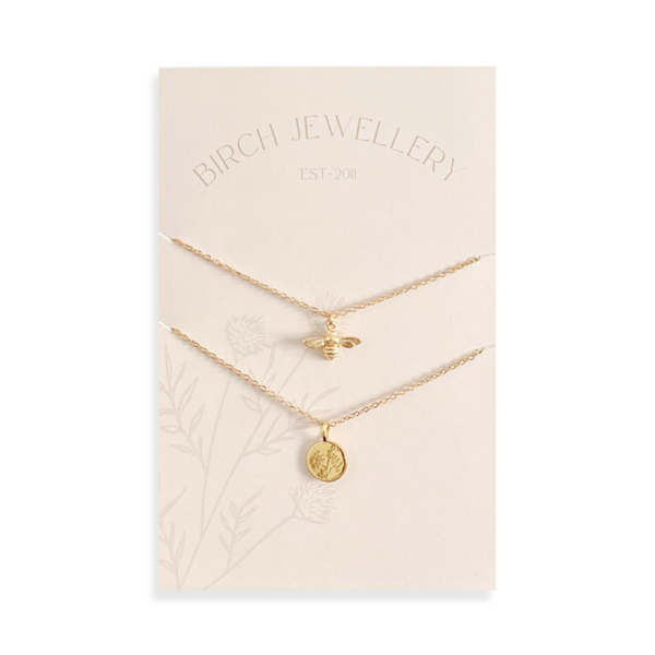 Bee & Wildflower Necklace Set