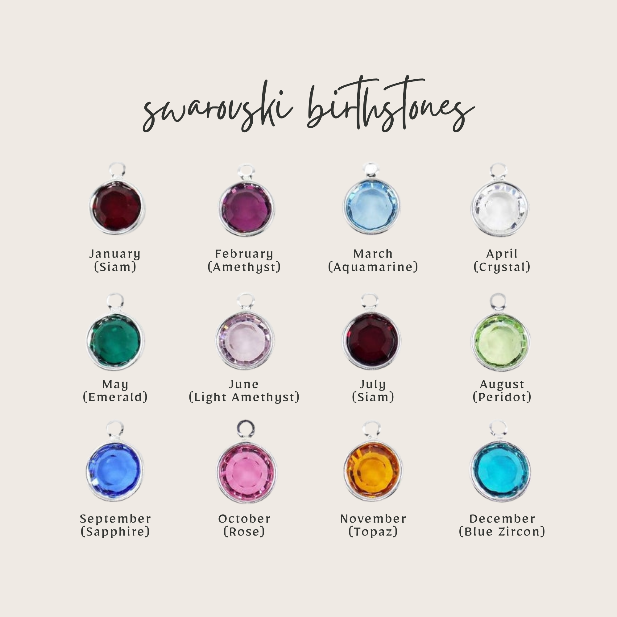 Silver Birthstone Necklace