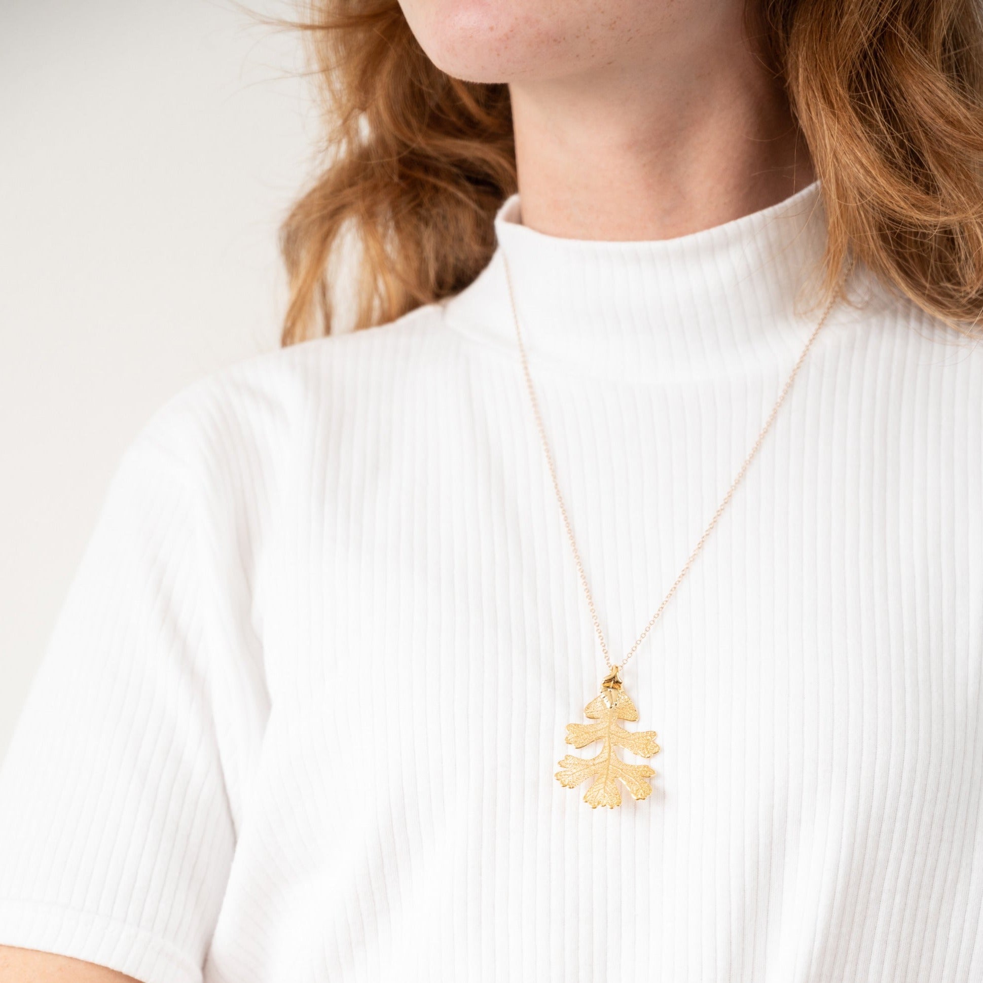 Genuine Oak Leaf Necklace