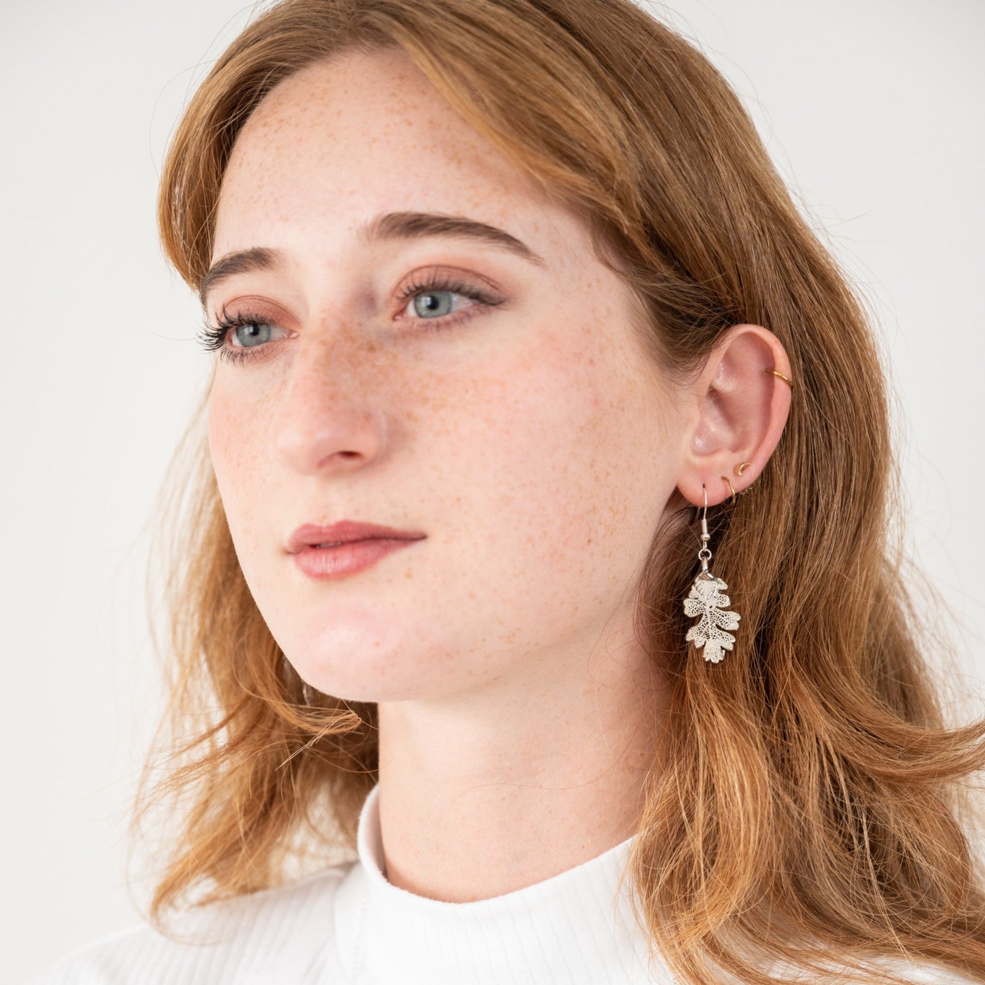 Genuine Oak Leaf Earrings