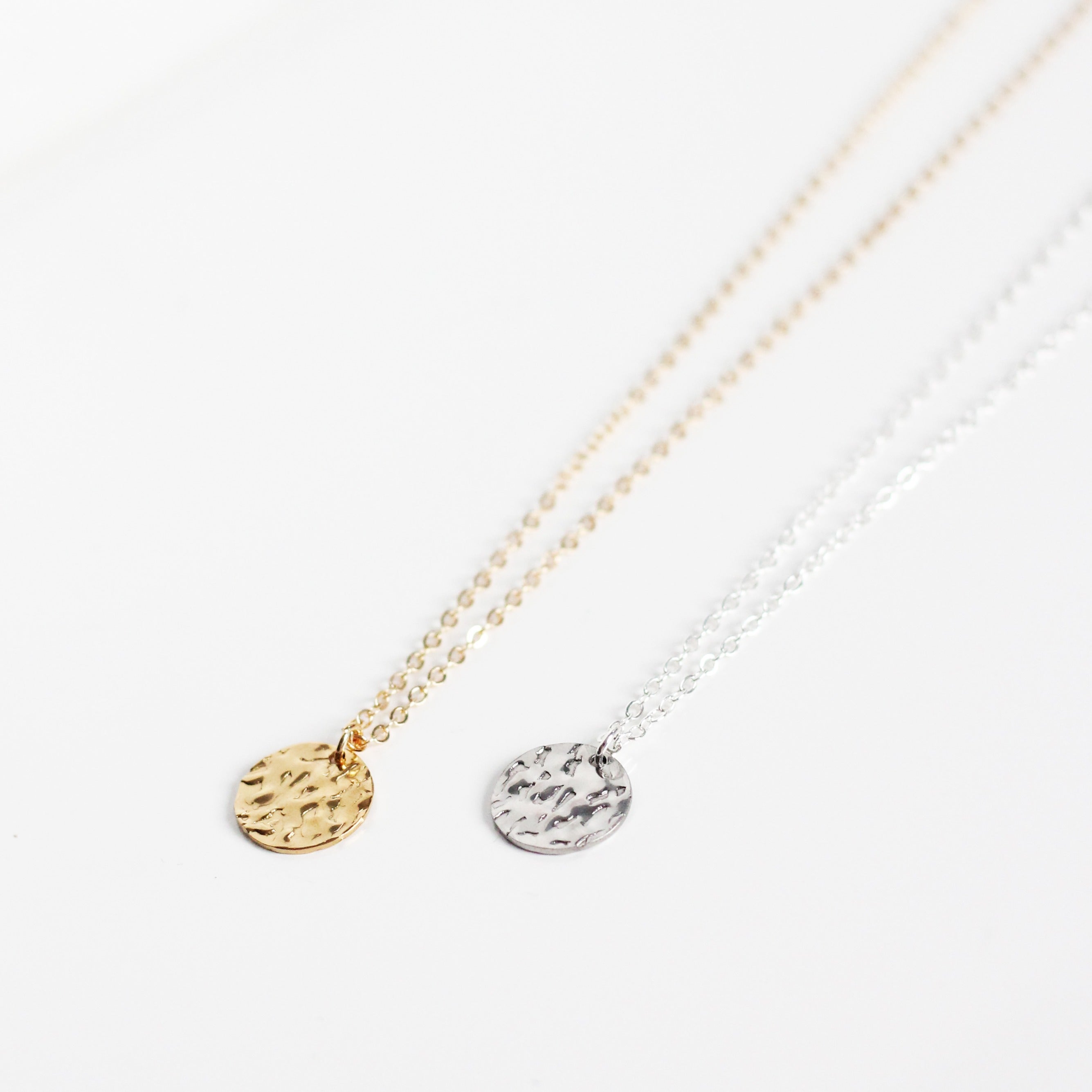 Hammered Disk Necklace