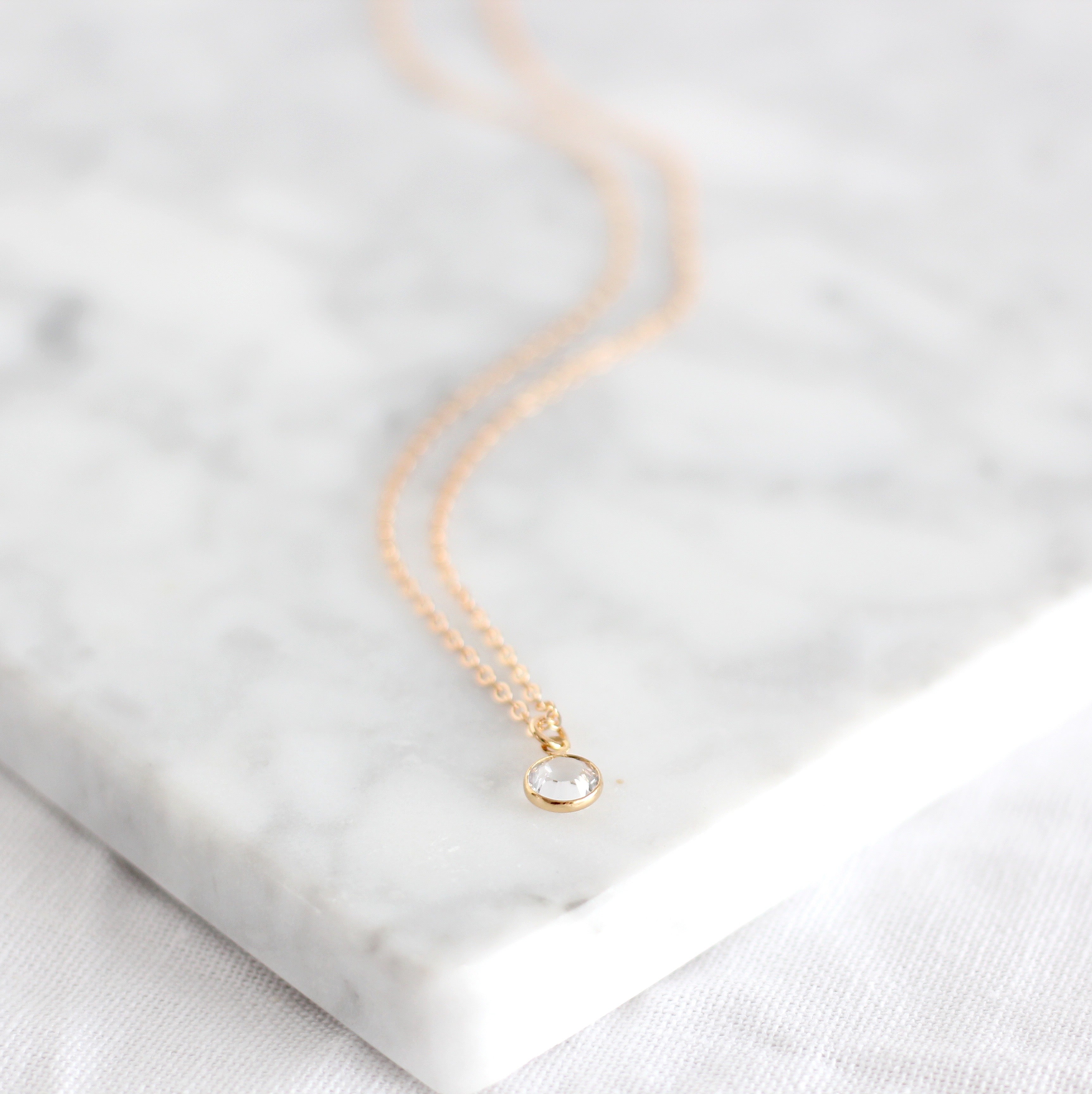 Gold Birthstone Necklace