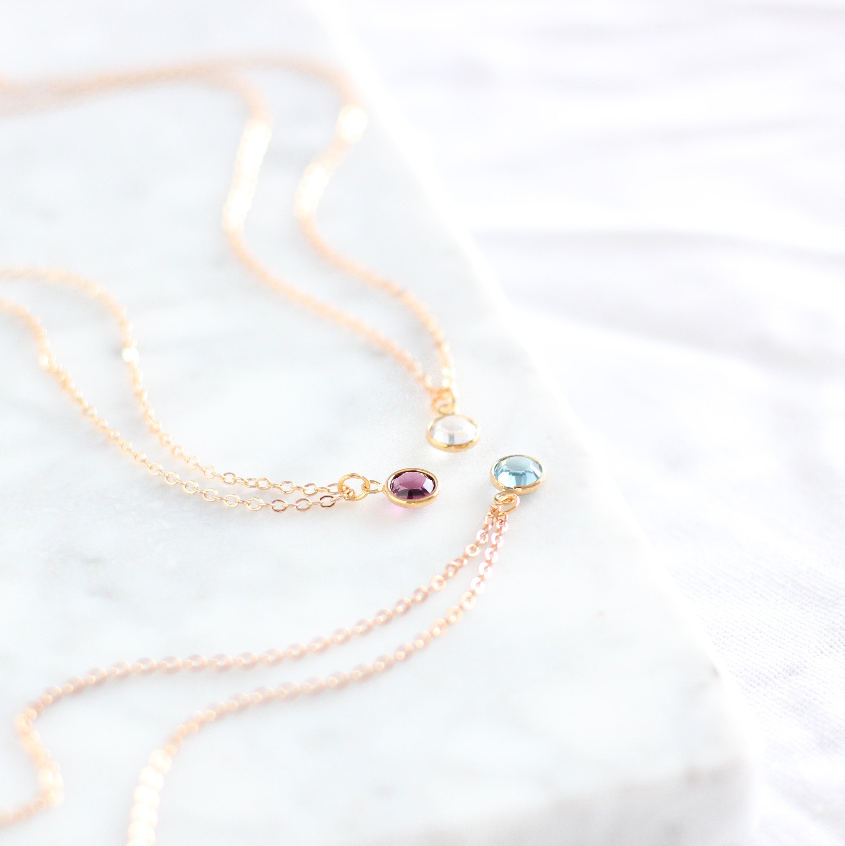 Gold Birthstone Necklace