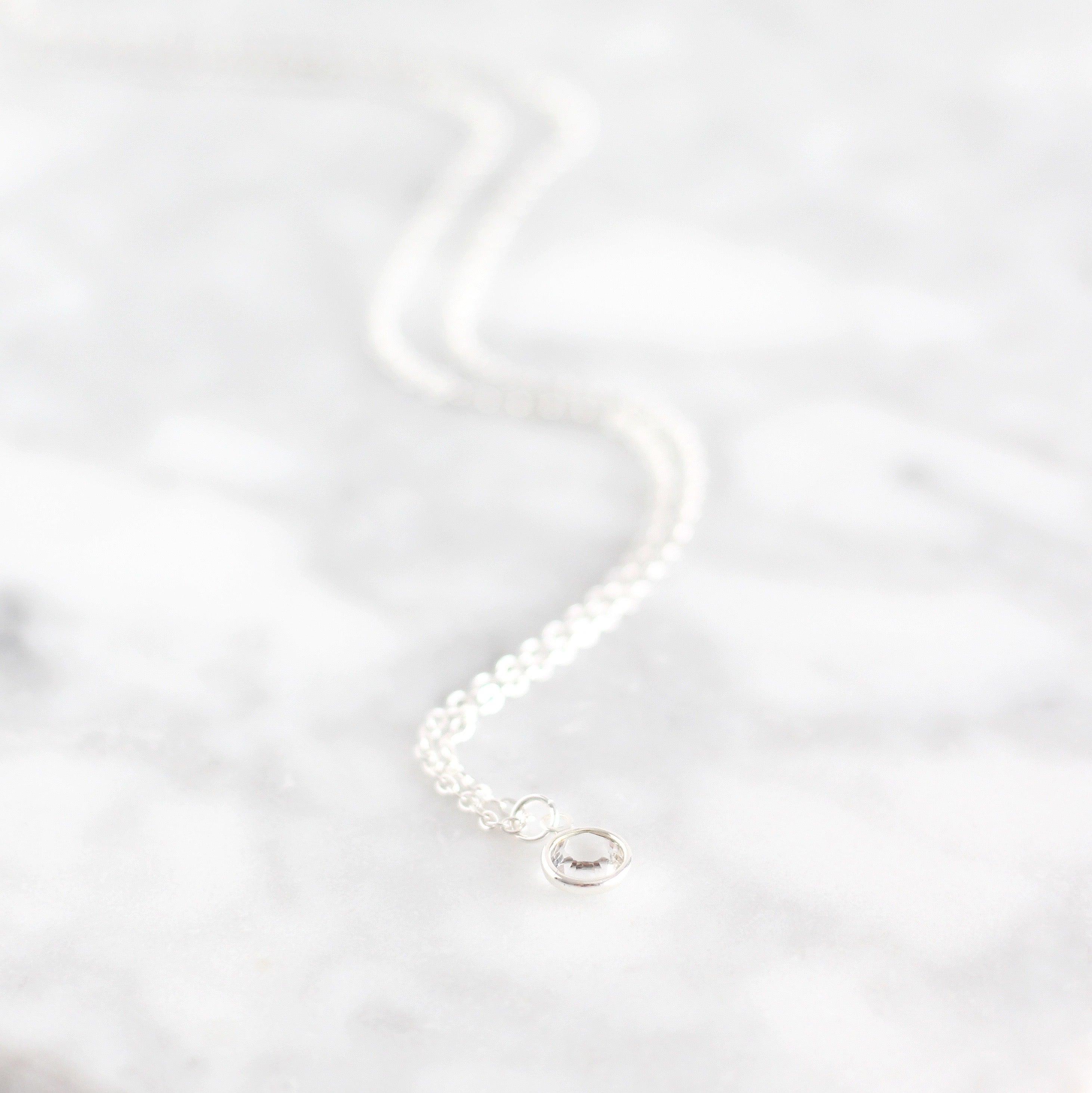 Silver Birthstone Necklace
