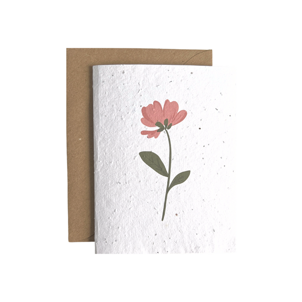 Pink Flower Plantable Card