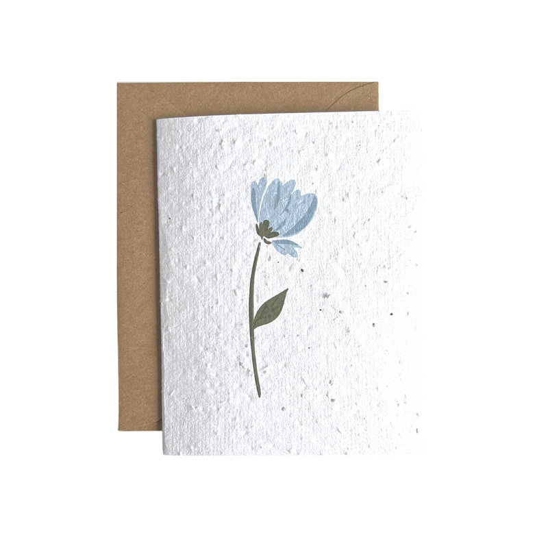 Blue Flower Plantable Card
