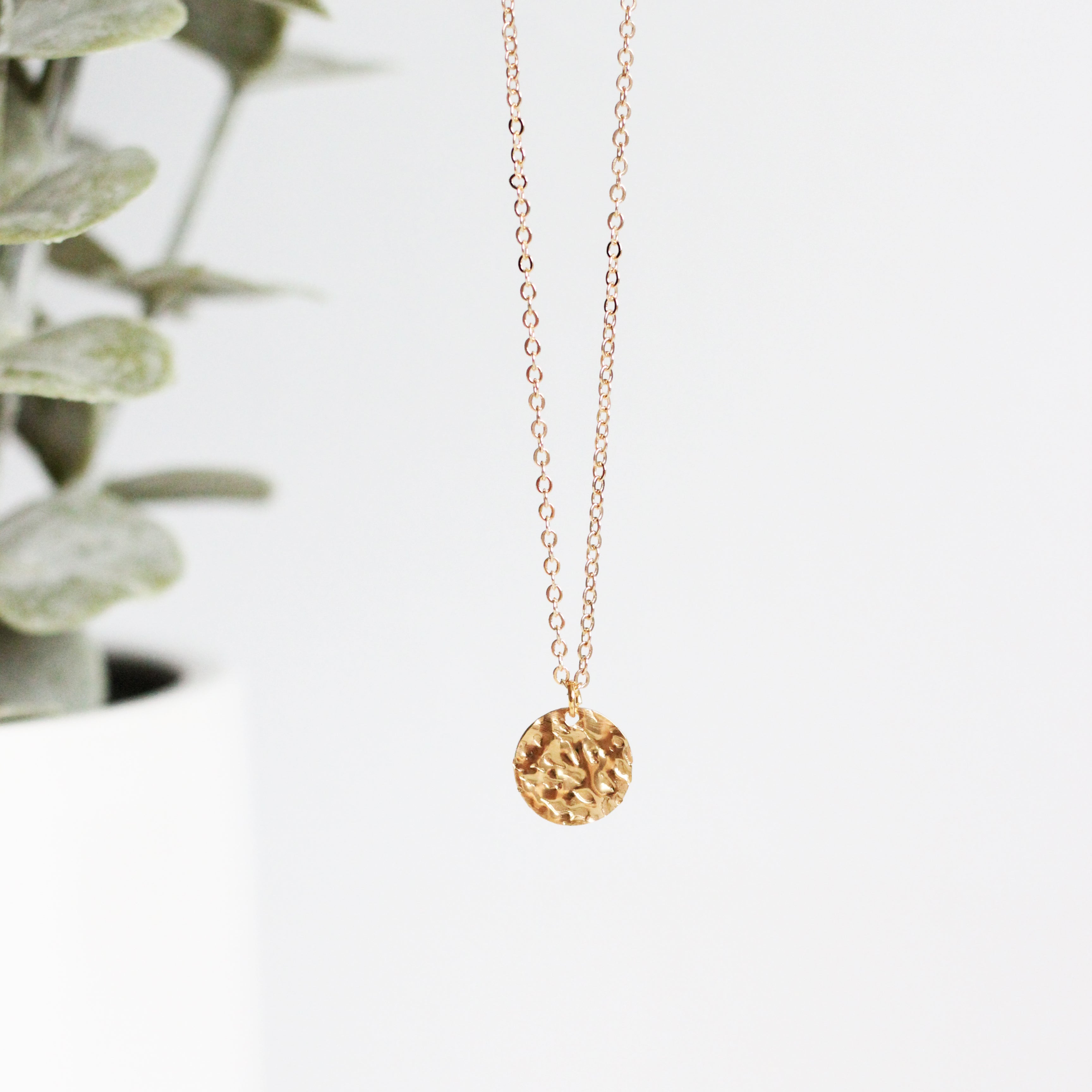 Hammered Disk Necklace