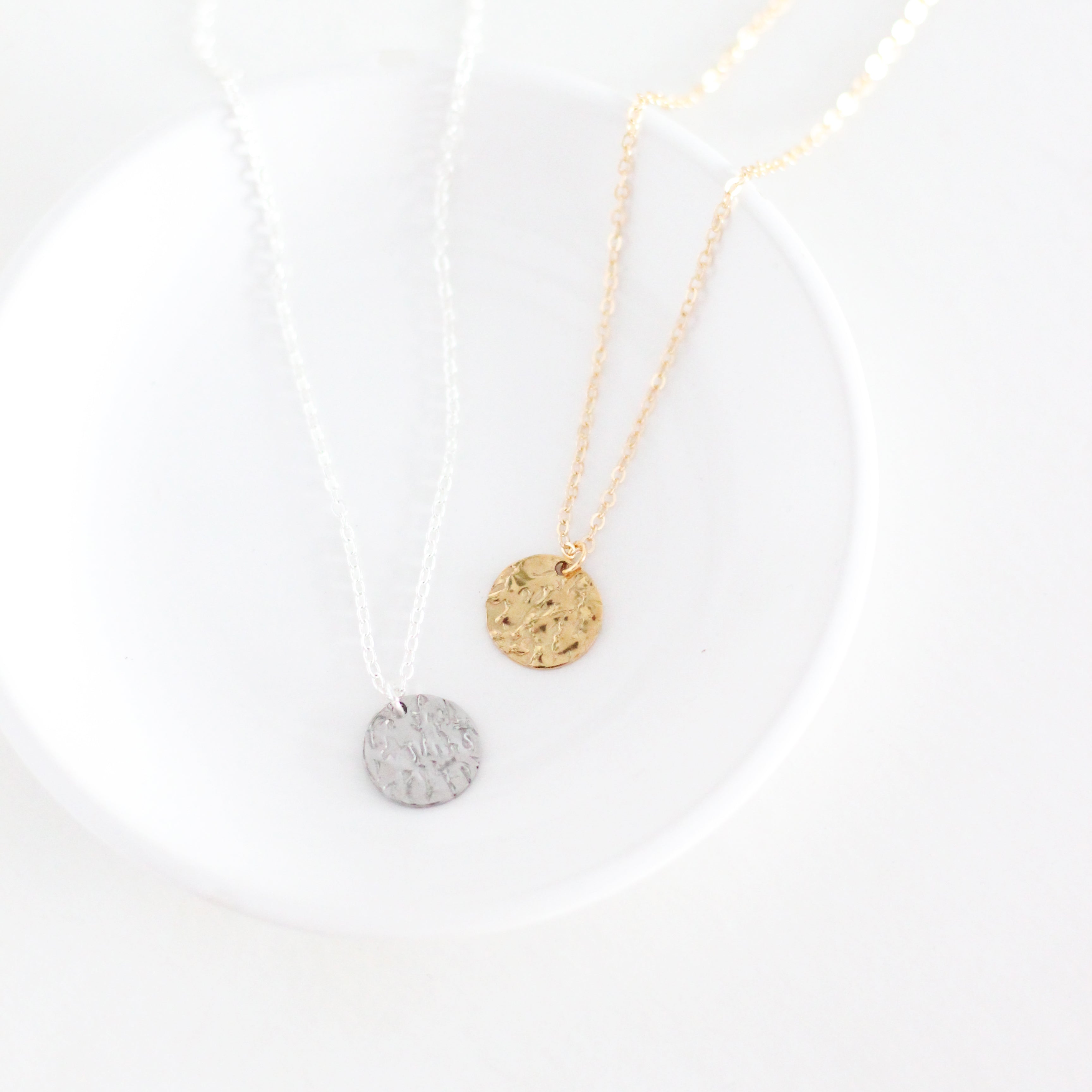 Hammered Disk Necklace