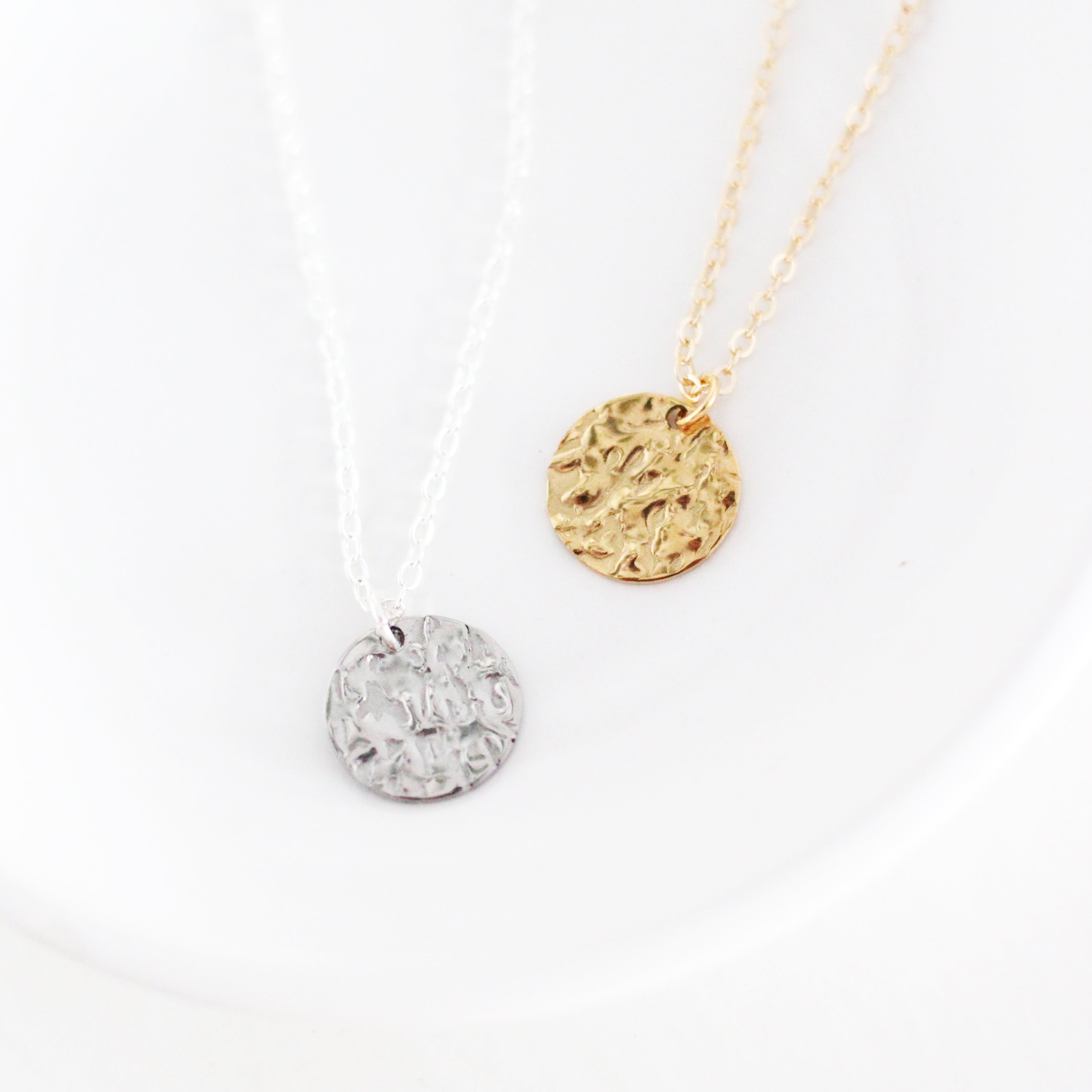 Hammered Disk Necklace