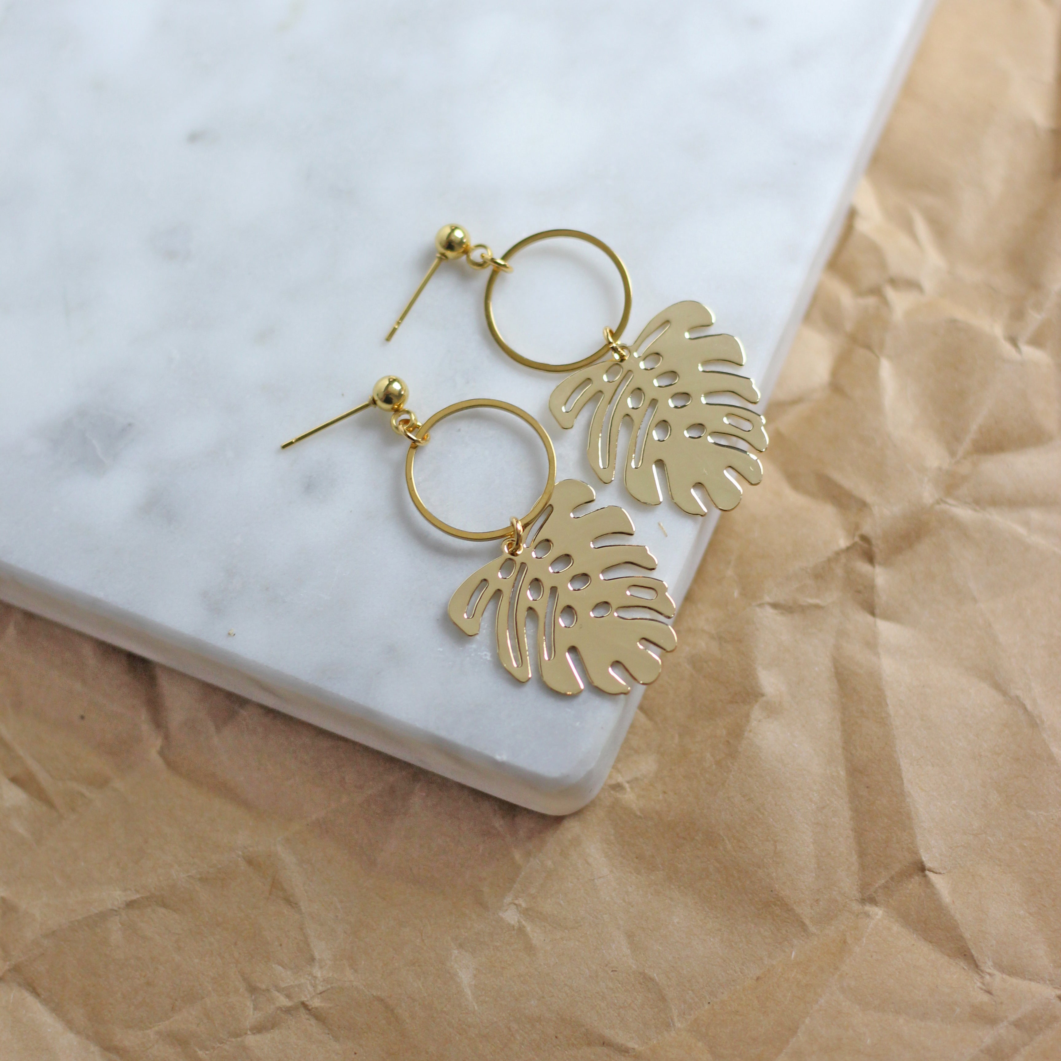 Gold Monstera Leaf Gift Set