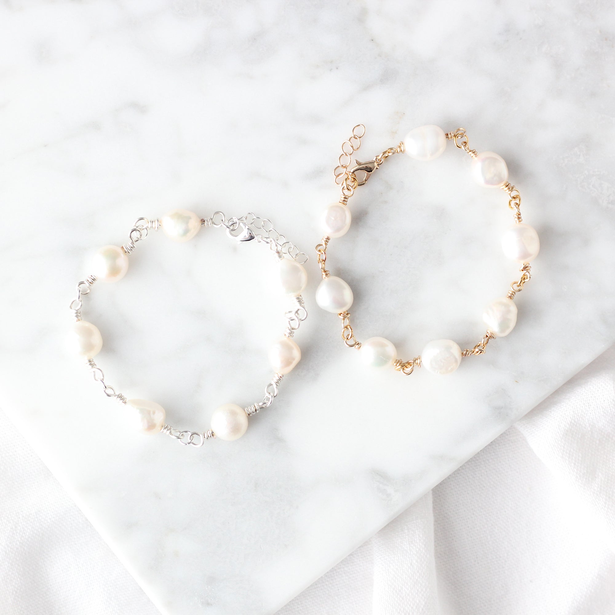 Organic Pearl Link Bracelet