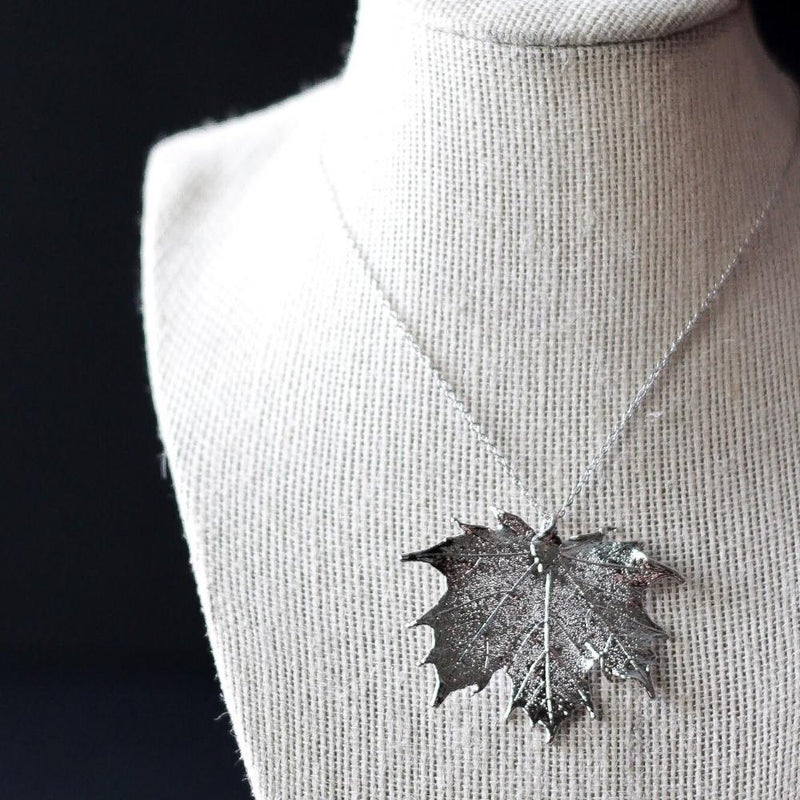 Silver Maple Leaf Necklace by Birch Jewellery