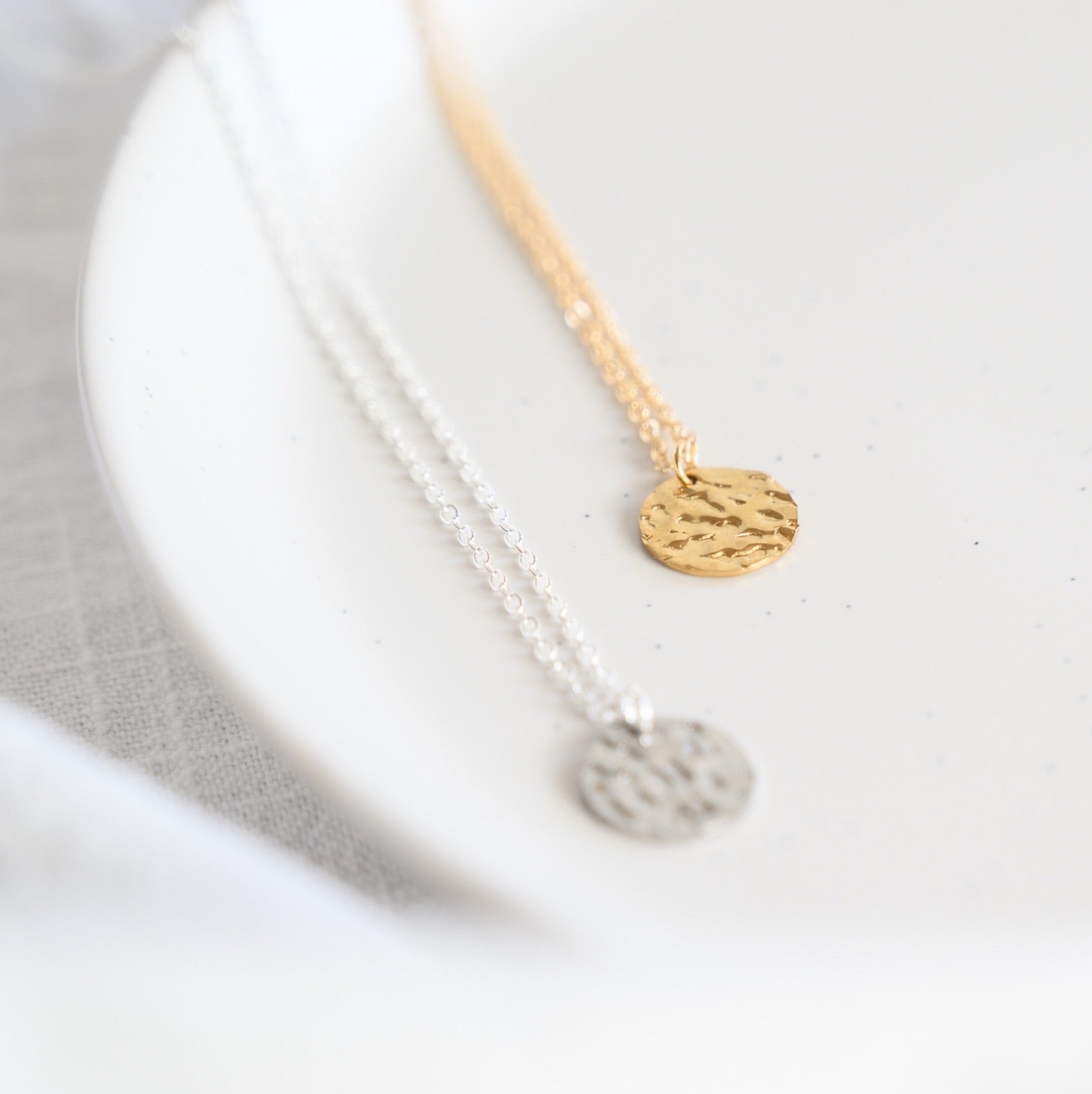 Hammered Disk Necklace