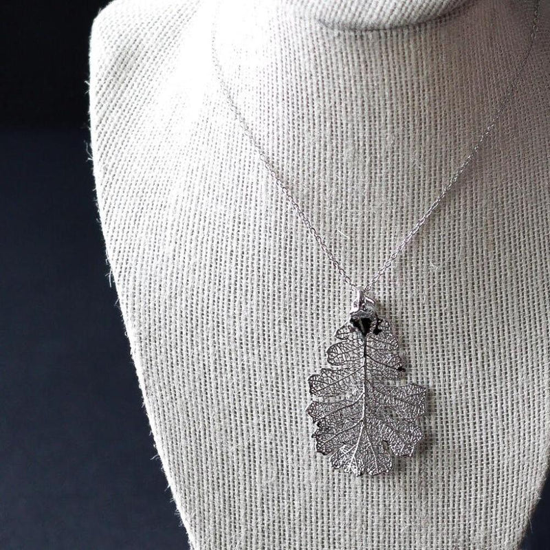 Silver Oak Leaf Necklace by Birch Jewellery