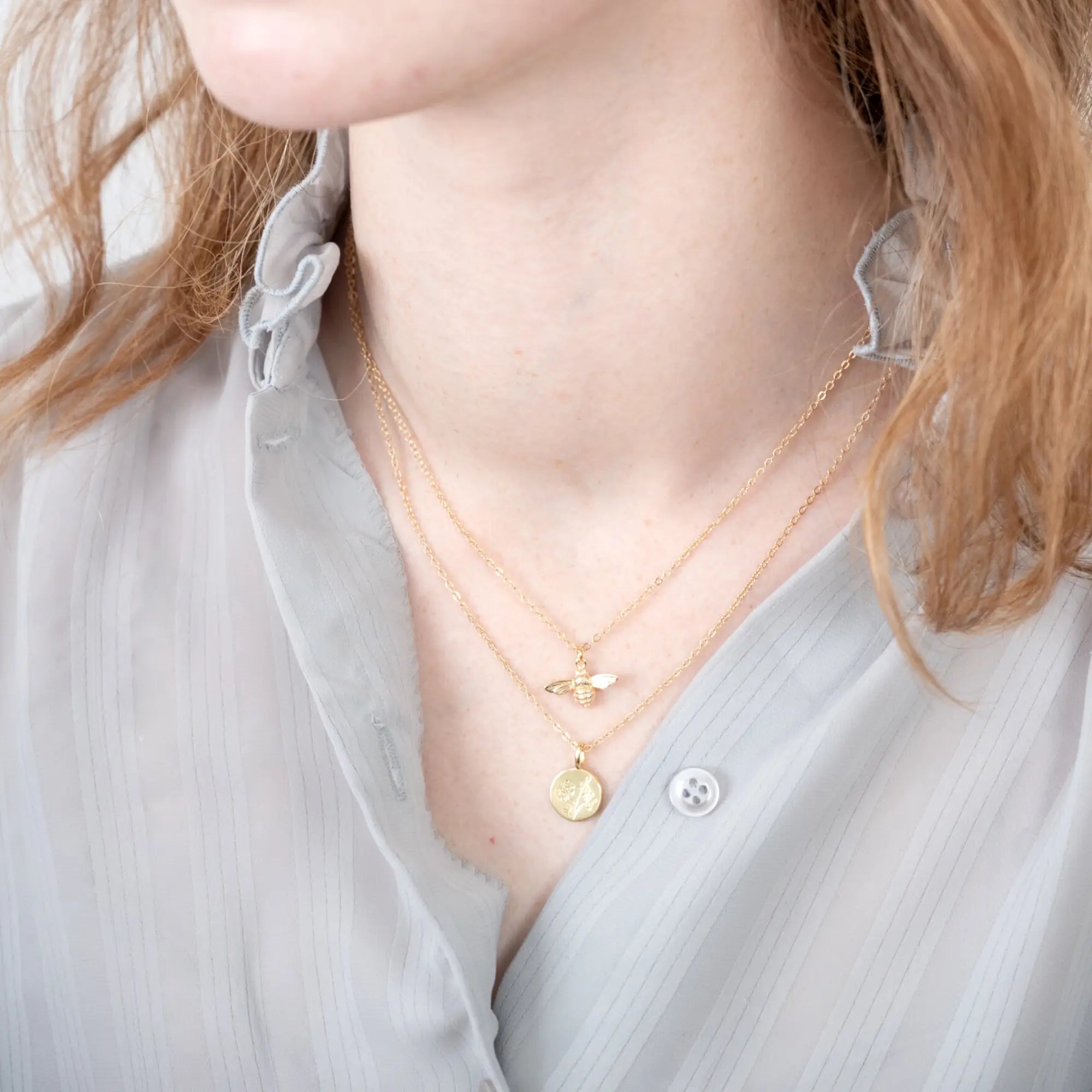Bee & Wildflower Necklace Set