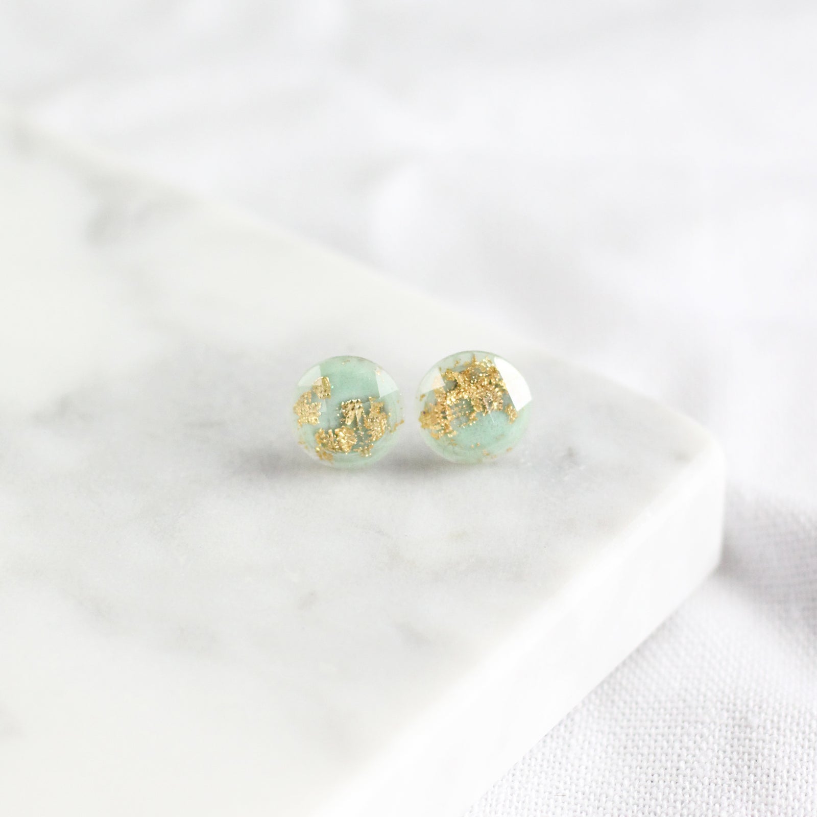 Shops Mint and gold earrings