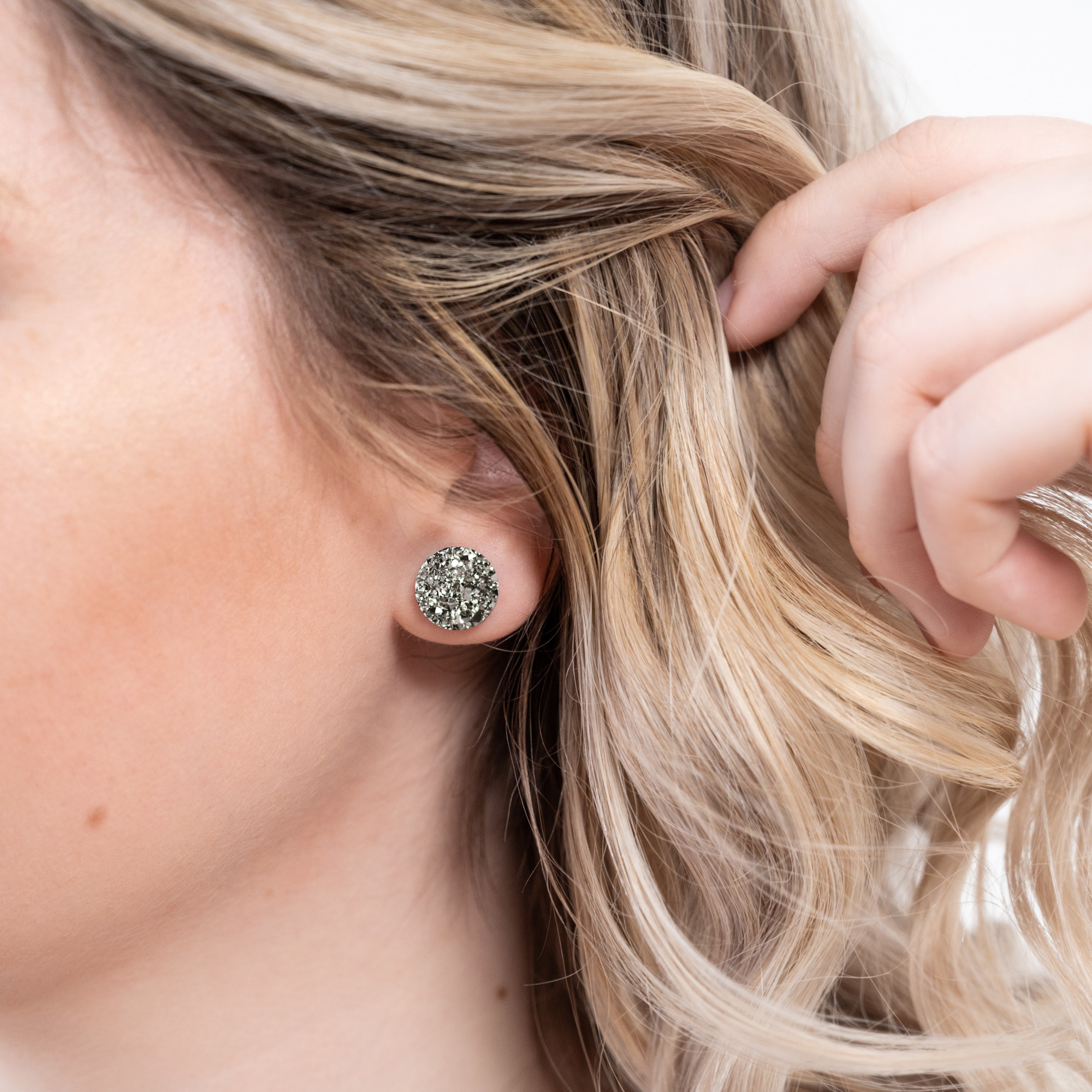 Silver Druzy Earrings